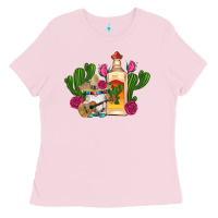 Bubblegum Pink mexican tequila gnomes guitar roses cactus serape Ladies Tee - Artiststas