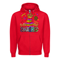 Red Let's Get Smashed Zipper Hoodie - CowhideDigitalArt