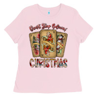 Bubblegum Pink dont stop believin christmas Ladies Tee - SublimationCraftShop