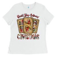 White dont stop believin christmas Ladies Tee - SublimationCraftShop