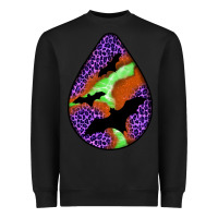 Black halloween bat  teardrop Heavyweight Sweatshirt - BundleAndBundleShop