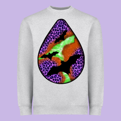 Halloween Bat  Teardrop Heavyweight Sweatshirt Designed By Bundleandbundleshop