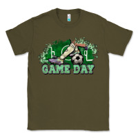 Army Green Game day Soccer Classic Tee - NancyCooperArtShop