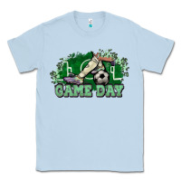 Dusty Blue Game day Soccer Classic Tee - NancyCooperArtShop