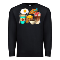 Black Breakfast Coffee Cups Premium Sweatshirt - Artiststas