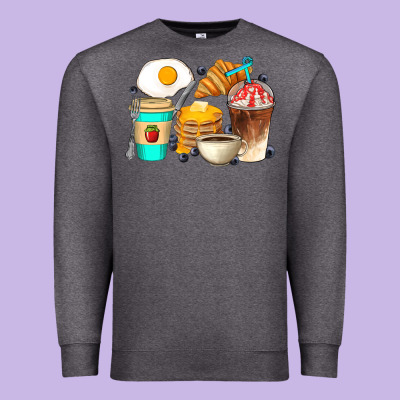Breakfast Coffee Cups Premium Sweatshirt Designed By Artiststas
