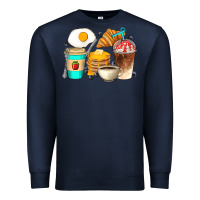 Navy Breakfast Coffee Cups Premium Sweatshirt - Artiststas