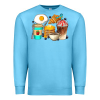 Ocean Blue Breakfast Coffee Cups Premium Sweatshirt - Artiststas