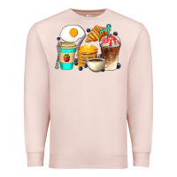 Pale Pink Breakfast Coffee Cups Premium Sweatshirt - Artiststas