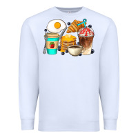 White Breakfast Coffee Cups Premium Sweatshirt - Artiststas