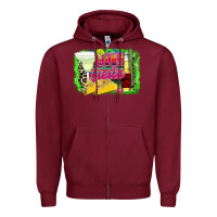 Burgundy Let's Fiesta Zipper Hoodie - CowhideDigitalArt
