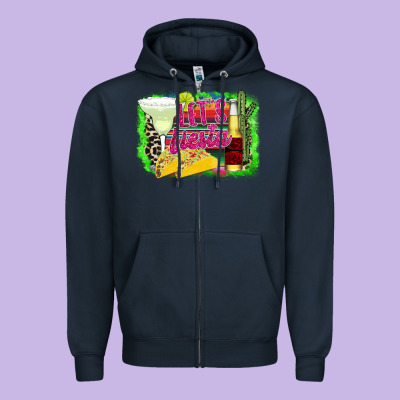 Let's Fiesta Zipper Hoodie Designed By Cowhidedigitalart