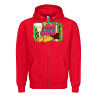 Red Let's Fiesta Zipper Hoodie - CowhideDigitalArt