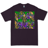 Plum Mardi Gras Fleur De Lis Premium Tee - RanaPortraitStore