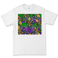 White Mardi Gras Fleur De Lis Premium Tee - RanaPortraitStore