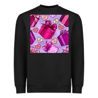 Black valentines day gift box and cookie seamless pattern Heavyweight Sweatshirt - BundleAndBundleShop
