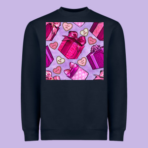 Valentines Day Gift Box And Cookie Seamless Pattern Heavyweight Sweatshirt Designed By Bundleandbundleshop