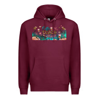 Burgundy coffe teach repeat libbey glass Premium Hoodie - BundleAndBundleShop