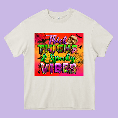 Thick Thighs And Spooky Vibes Tumbler Heavy Core Tee Designed By Bundleandbundleshop