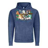 Vintage Denim Dog coffee cups Vintage Hoodie - HowdyJamesFarm