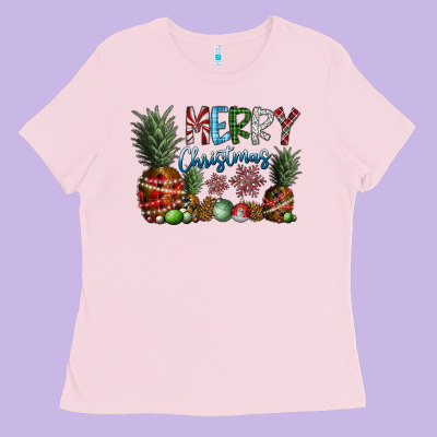 Merry Christmas Ladies Tee Designed By Sublimationcraftshop
