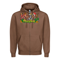 Chestnut Merry Christmas Zipper Hoodie - CowhideDigitalArt