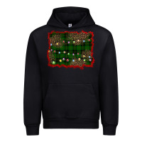 Black christmas green plaid background Urban Hoodie - BarkalooDesign