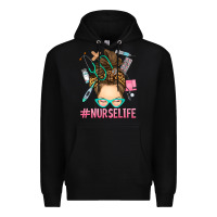 Black messy bun nurse life Premium Hoodie - RanaPortraitStore