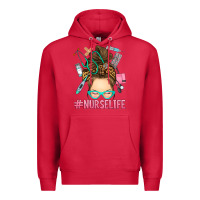 Cardinal messy bun nurse life Premium Hoodie - RanaPortraitStore