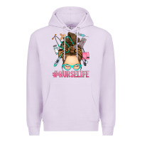 Lilac messy bun nurse life Premium Hoodie - RanaPortraitStore
