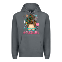 Rock messy bun nurse life Premium Hoodie - RanaPortraitStore