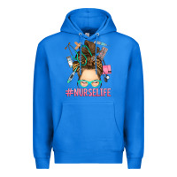 True Royal messy bun nurse life Premium Hoodie - RanaPortraitStore