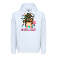 White messy bun nurse life Premium Hoodie - RanaPortraitStore