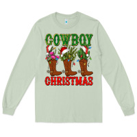 Matcha cowboy christmas boots cactus Long Sleeve Tee - CowGirlArtShop