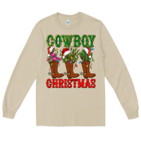 Mushroom cowboy christmas boots cactus Long Sleeve Tee - CowGirlArtShop