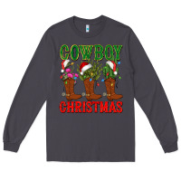 Smoke cowboy christmas boots cactus Long Sleeve Tee - CowGirlArtShop