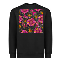 Black breast cancer sunflower seamless pattern Heavyweight Sweatshirt - BundleAndBundleShop