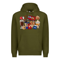 Army Green postal worker coffee cups Premium Hoodie - FaDigitalArtStudio
