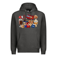 Charcoal Heather postal worker coffee cups Premium Hoodie - FaDigitalArtStudio