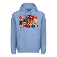 Colony Blue postal worker coffee cups Premium Hoodie - FaDigitalArtStudio