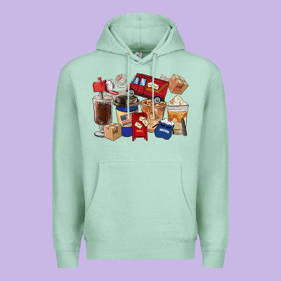 Postal Worker Coffee Cups Premium Hoodie Designed By Fadigitalartstudio