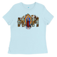 Baby Blue mom virgin mary Ladies Tee - SublimationCraftShop