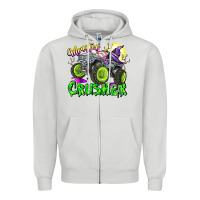Dove Grey Monster Crusher Zipper Hoodie - CowhideDigitalArt