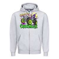 Heather Grey Monster Crusher Zipper Hoodie - CowhideDigitalArt