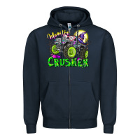 Navy Monster Crusher Zipper Hoodie - CowhideDigitalArt