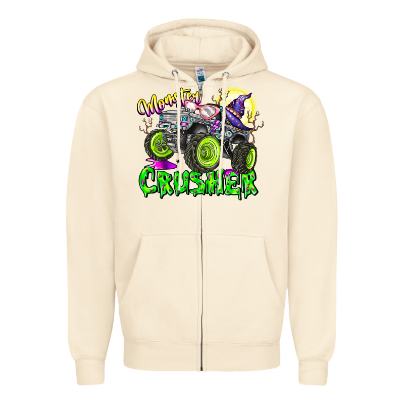 Monster Crusher Zipper Hoodie by CowhideDigitalArt | Teevron