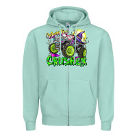 Seafoam Monster Crusher Zipper Hoodie - CowhideDigitalArt