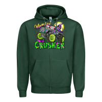 Sports Green Monster Crusher Zipper Hoodie - CowhideDigitalArt