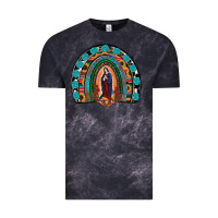 Cloud Black Lady Of Guadalupe Rainbow Vintage Tee - RanaPortraitStore