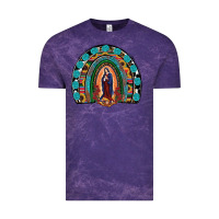 Cloud Purple Lady Of Guadalupe Rainbow Vintage Tee - RanaPortraitStore